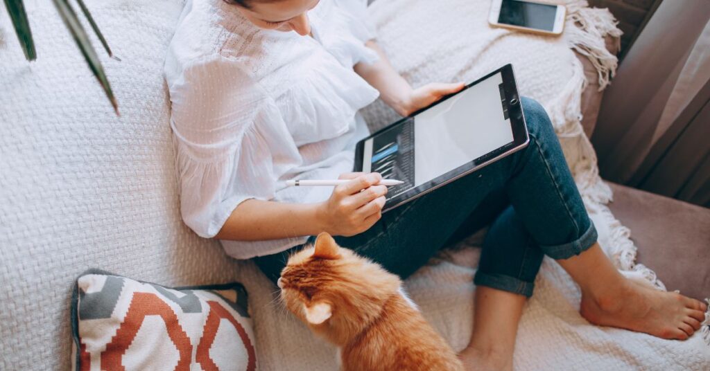 Young Woman working from home